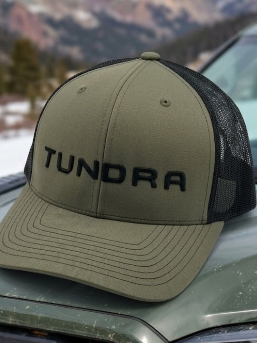 Toyota Tundra 4x4 Embroidered Green Black Richardson 112 Snapback Hat Cap Retro